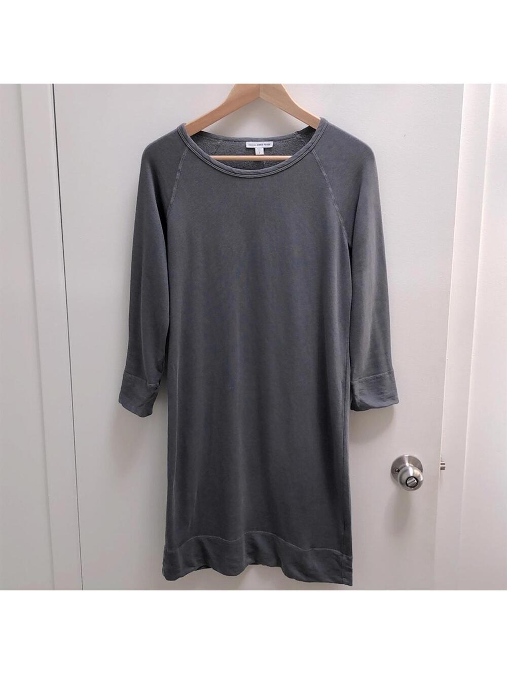 James Perse vintage fleece long-sleeved dress - size 2 - grey